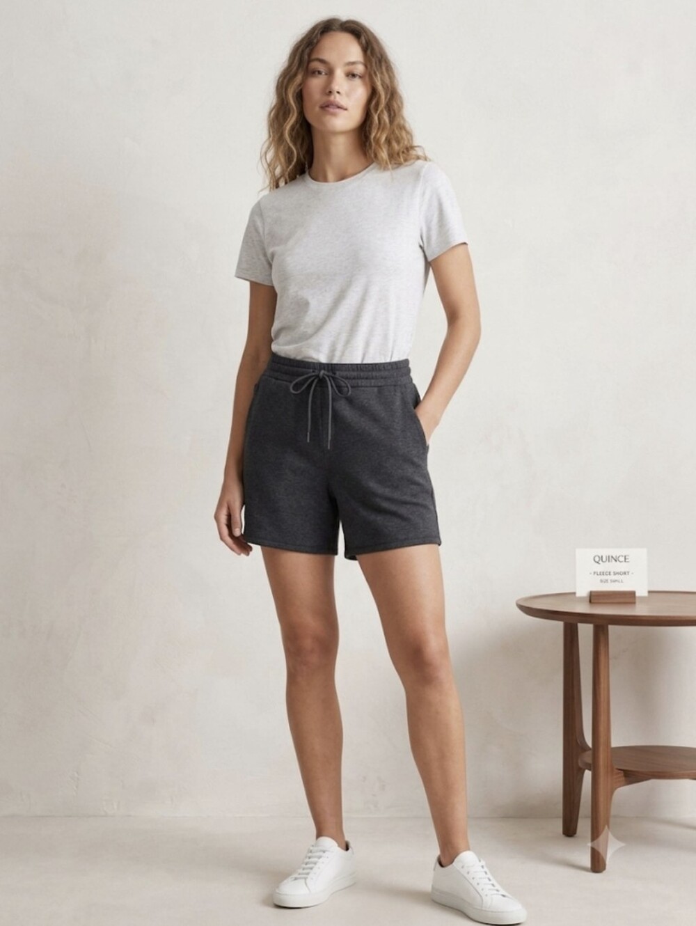Quince Jersey Pull-On Shorts |  Heather Green | Drawstring Zip Pockets Size S